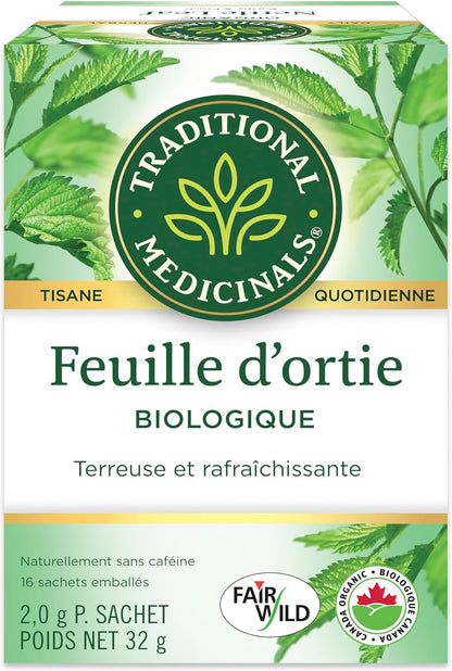 Traditional Medicinals - Organic Nettle Leaf Herbal Tea (Pack of 6) - Sustainably Sourced Fair Wild Nettle - 96 Tea Bags Total