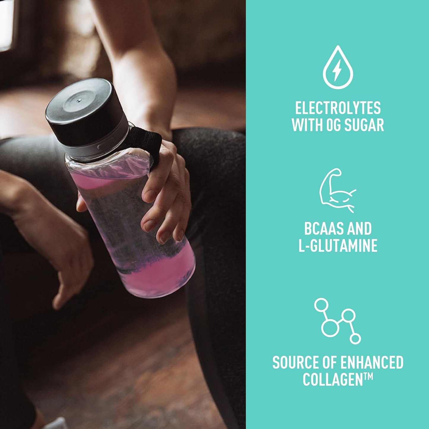 Organika 電解質恢復 - 無糖運動後補充劑，含支鏈氨基酸和 L-谷氨酰胺 - 漿果味 - 180 克，30 份