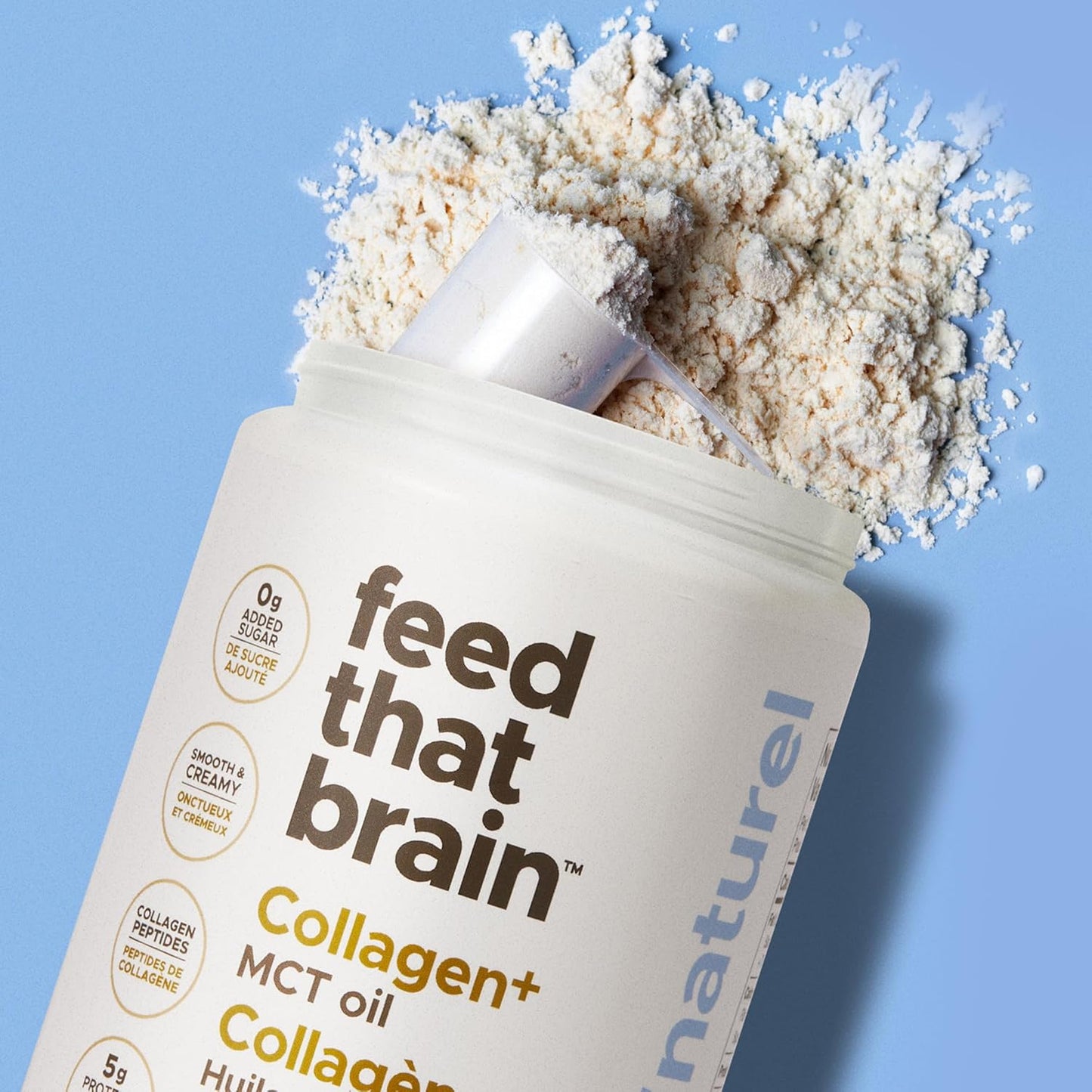 Feed That Brain Collagen Peptides Powder with MCT Oil (No Flavour) 240g, Hydrolyzed Collagen Powder for Healthy Joints, Gut, Skin