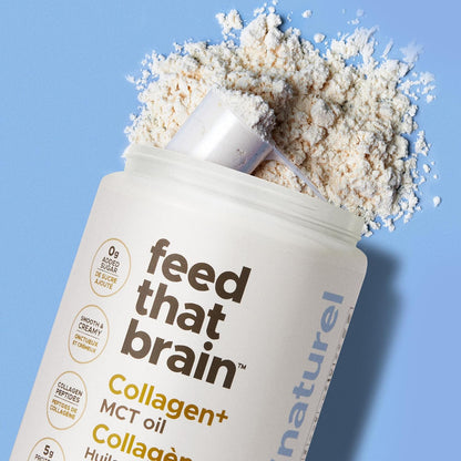 Feed That Brain Collagen Peptides Powder with MCT Oil (No Flavour) 240g, Hydrolyzed Collagen Powder for Healthy Joints, Gut, Skin