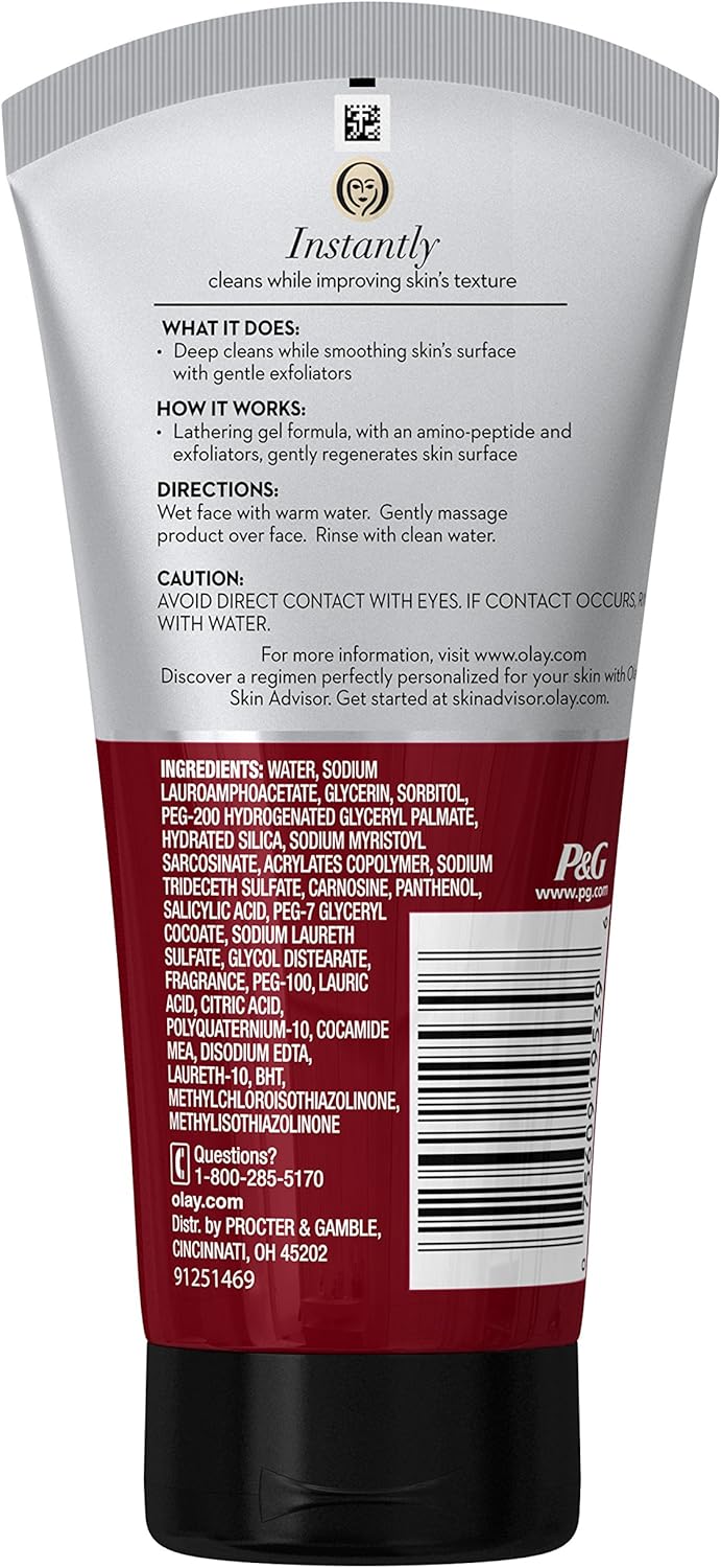 Olay Daily Facials 5-In-One Hydrating Cleansing Cloths with Grapeseed Extract, 66 Count & Regenerist Micro-Sculpting Scrub Facial Cleanser, Face Wash, 150 ml
