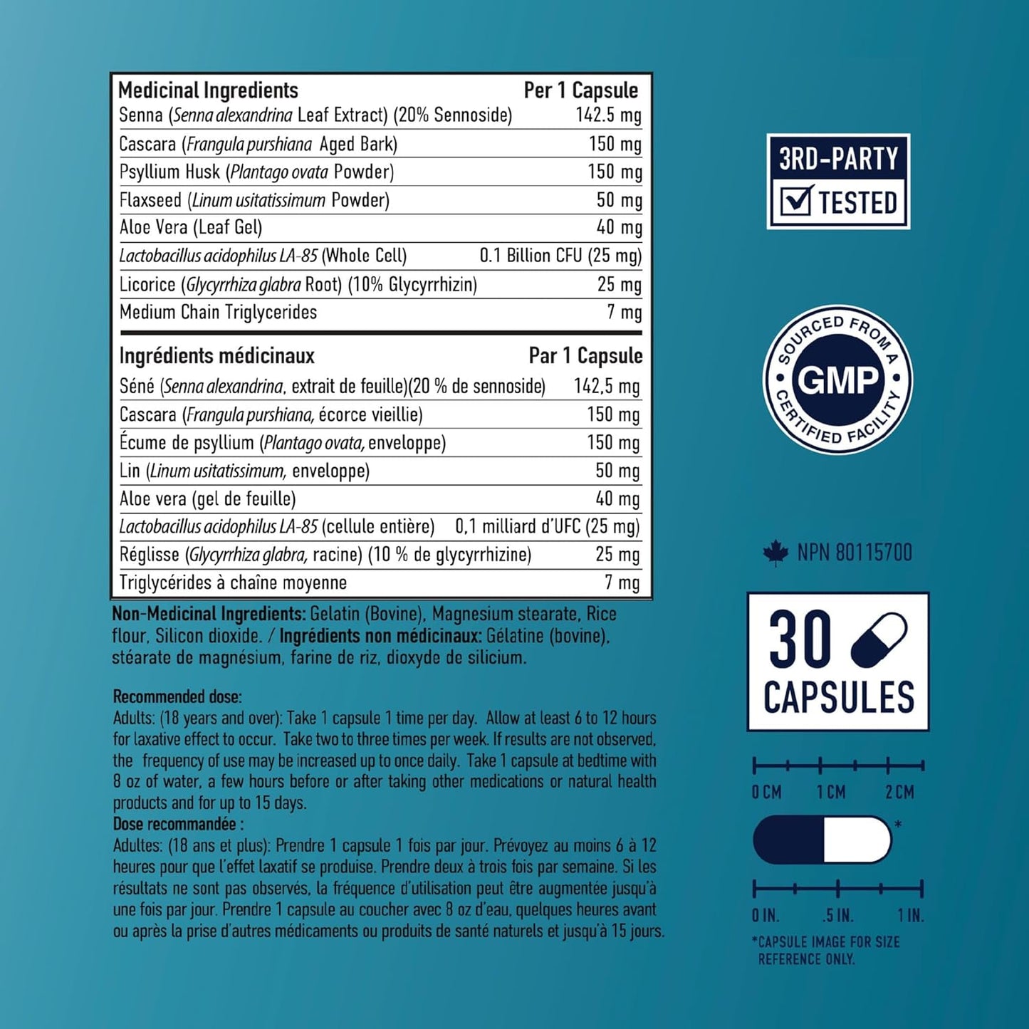 15 Day Colon Cleanse & Detox | Stool Softener & Constipation Relief for Adults | Gut Health Support | Colon Detox Cleanse With Probiotics for Women & Men | Gluten-Free | By SM Nutrition | 30 Capsules