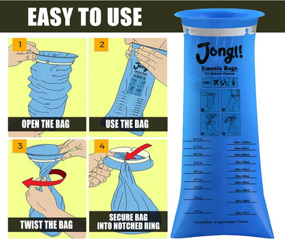 JONGLI 一次性嘔吐袋 24 只裝，不透明一次性嘔吐袋，用於暈車、汽車、出租車、飛機等場合的嘔吐物和嘔吐袋，1000 毫升