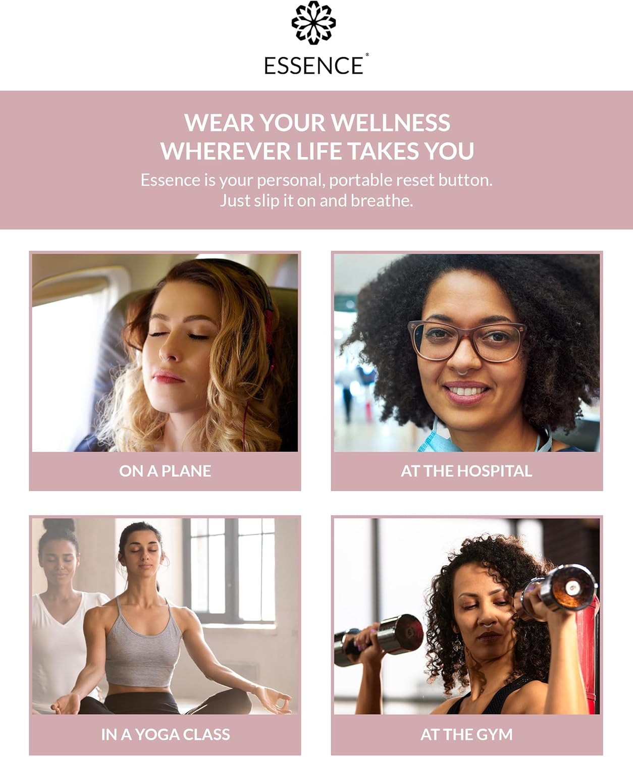 Essence 鼻腔擴散器 | 精油環 | 矽膠鼻吸入器（緩解過敏） - 3 件裝（僅環）