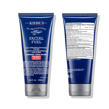 Kiehl's Facial Fuel Moisturizer with SPF 20 for Men, Energizing Face Moisturizer for Dull Skin, Non-Greasy Feel, Hydrating Lotion & Broad Spectrum Sunscreen, with Caffeine & Vitamin C