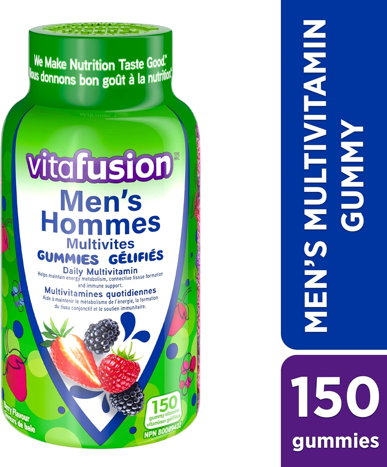 Vitafusion 男士多种维生素软糖，每日多种维生素，健康新陈代谢 1、免疫支持 2、结缔组织形成 3，150 粒（2.5 个月用量）。