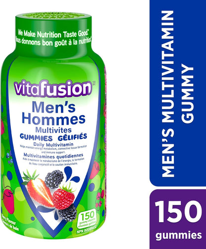 Vitafusion 男士多种维生素软糖，每日多种维生素，健康新陈代谢 1、免疫支持 2、结缔组织形成 3，150 粒（2.5 个月用量）。