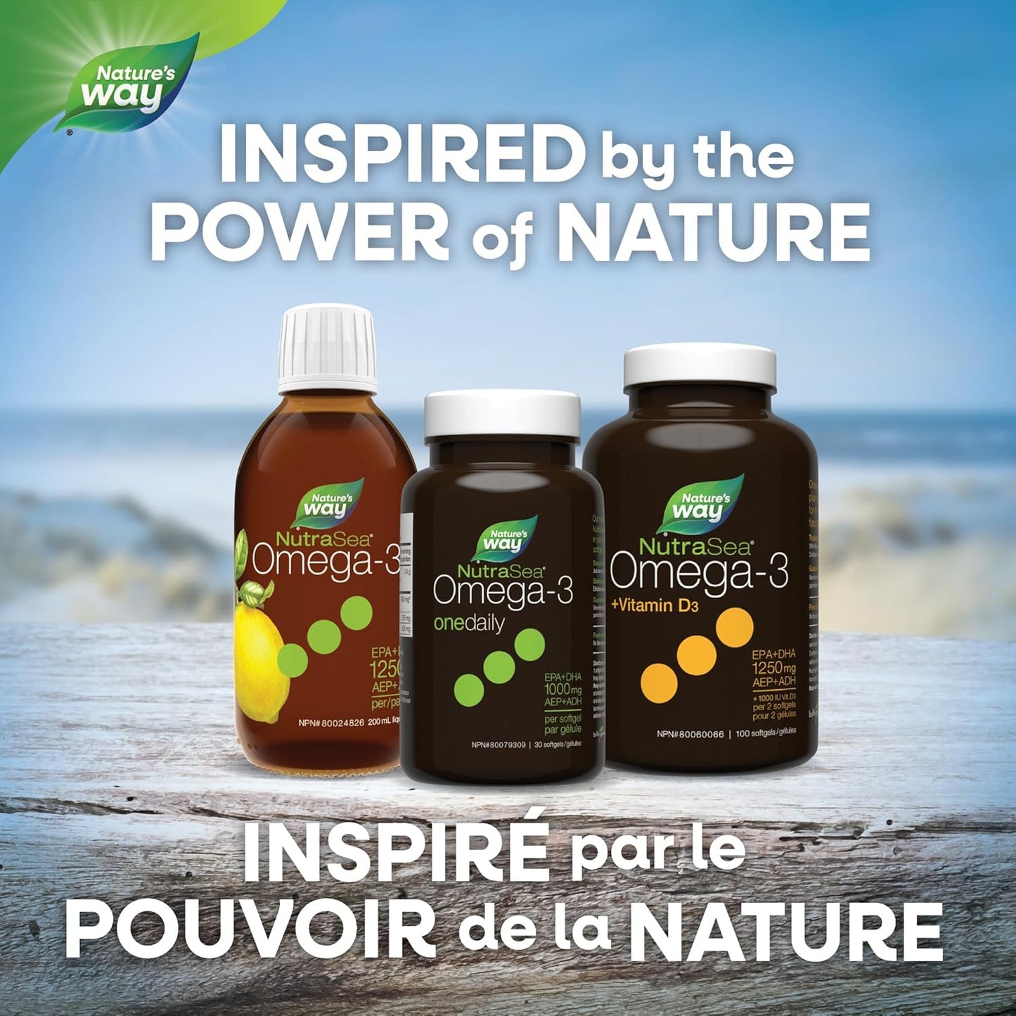 Nature's Way NutraSea 每日一份 Omega 3 补充剂，高效液体凝胶，新鲜薄荷味，30 粒软胶囊