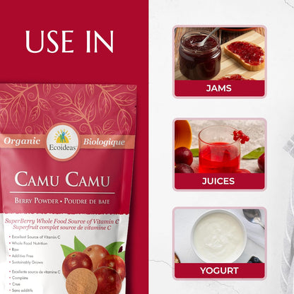 Ecoideas Organic Raw Camu Camu Berry Powder, 113g