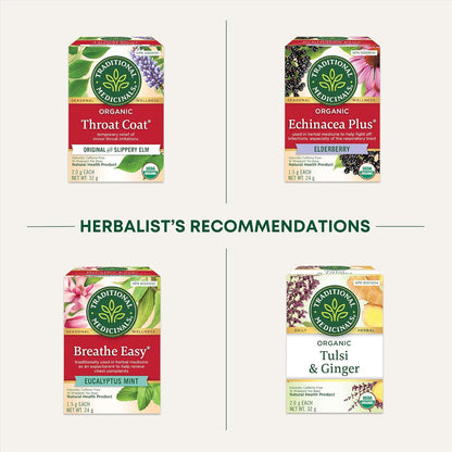 Traditional Medicinals - 有机紫锥菊加草药茶（1 包）- 帮助缓解感冒和流感症状 - 共 16 个茶包