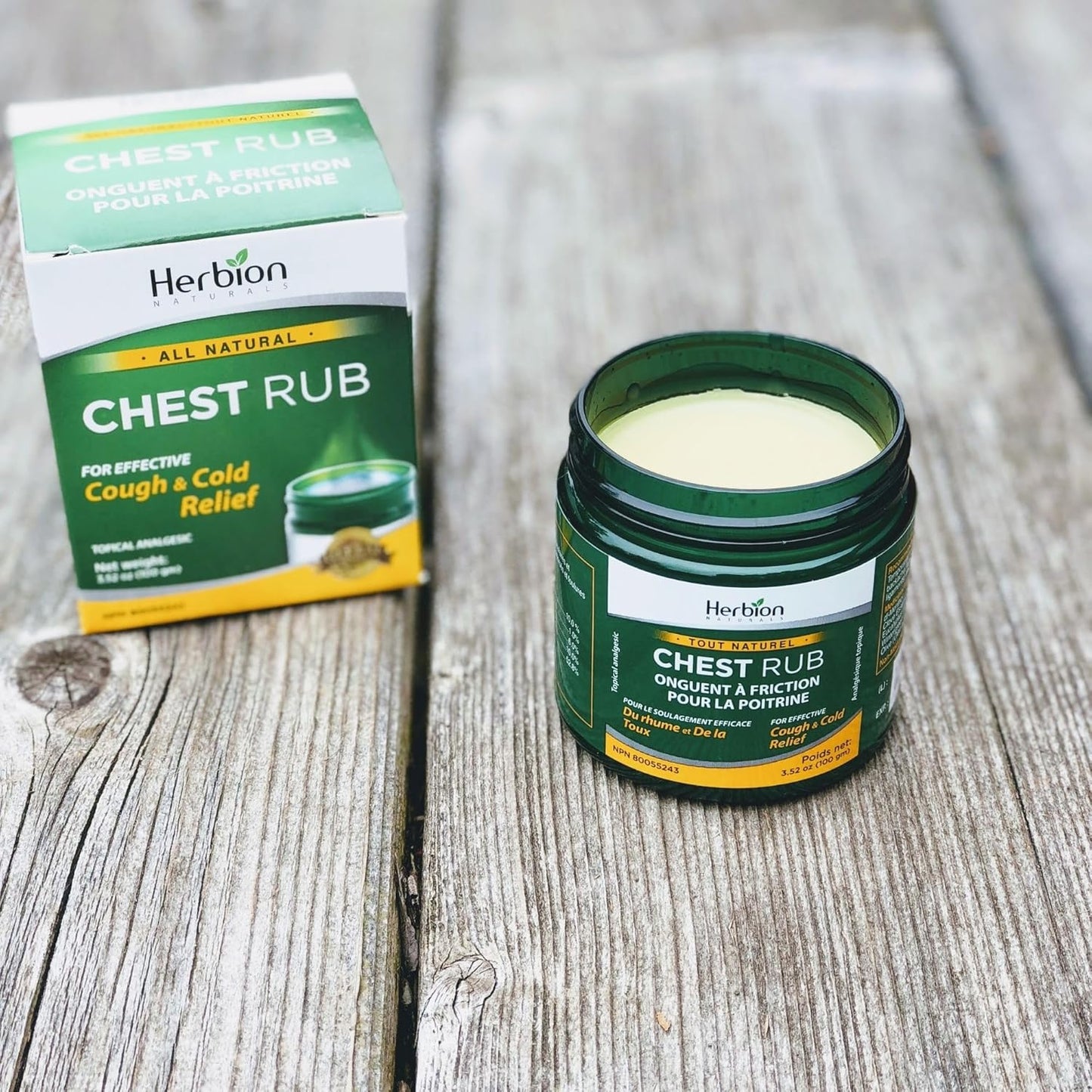 Herbion Naturals 胸部按摩膏，3.5 液体盎司 - 局部镇痛剂；缓解咳嗽、鼻塞和胸闷；舒缓拉伤、扭伤和关节炎引起的疼痛和酸痛