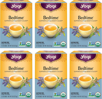 Yogi Tea 有机睡前草本补充剂，每盒 16 支（6 包），睡前草本茶，96 支