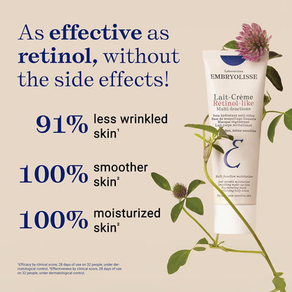 Embryolisse Lait-Crème Retinol Alternative Anti-Aging Face Moisturizer & Makeup Primer for Normal to Sensitive Skin. Reduces Fine Lines, Wrinkles & Puffiness, 75 ml.
