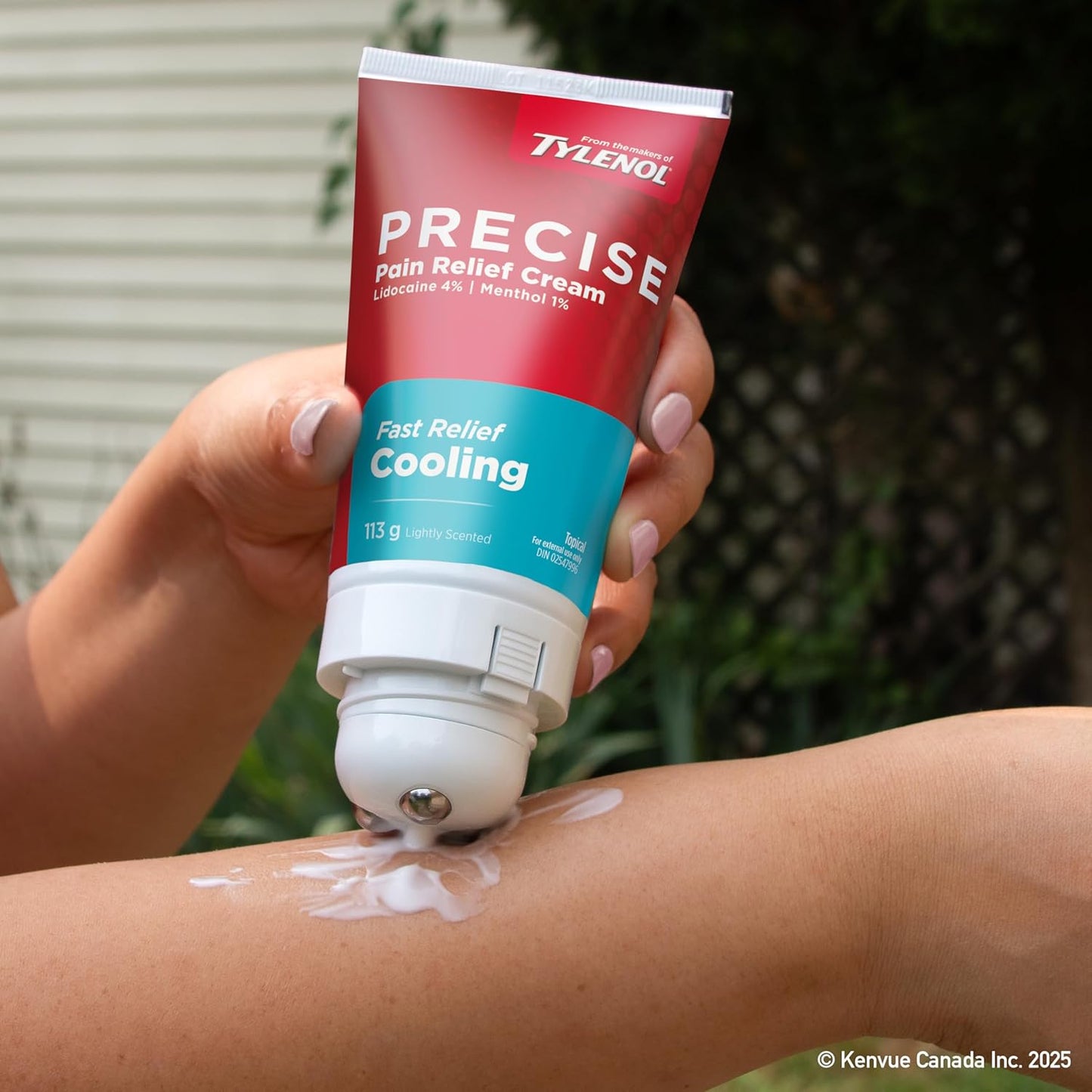 Precise Cooling Pain Relief Cream from the Makers of Tylenol, 4% Lidocaine & 1% Menthol, Fast, Effective Pain Relief, Light Scent, 113 g