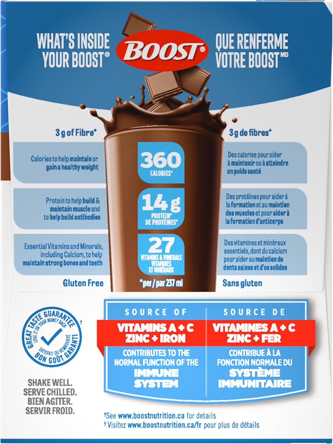 BOOST PLUS 全营养饮料 - 巧克力味，24 瓶，6.2 公斤