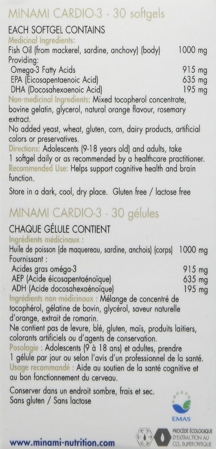 Minami Cardio-3 90% Omega-3 軟膠囊，30 粒，橙味