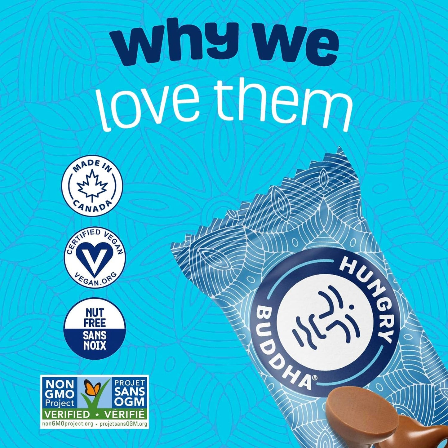 HUNGRY BUDDHA 植物蛋白棒，低糖，高能量零食，不含乳製品和花生，12 包，巧克力碎