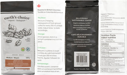 Earth's Choice 有機咖啡，中磨，340克