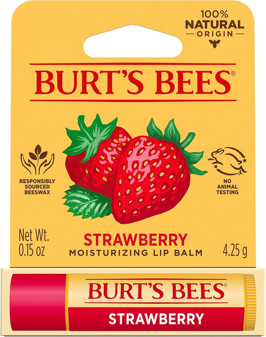 Burt's Bees 保濕潤唇膏，草莓口味，0.15 盎司