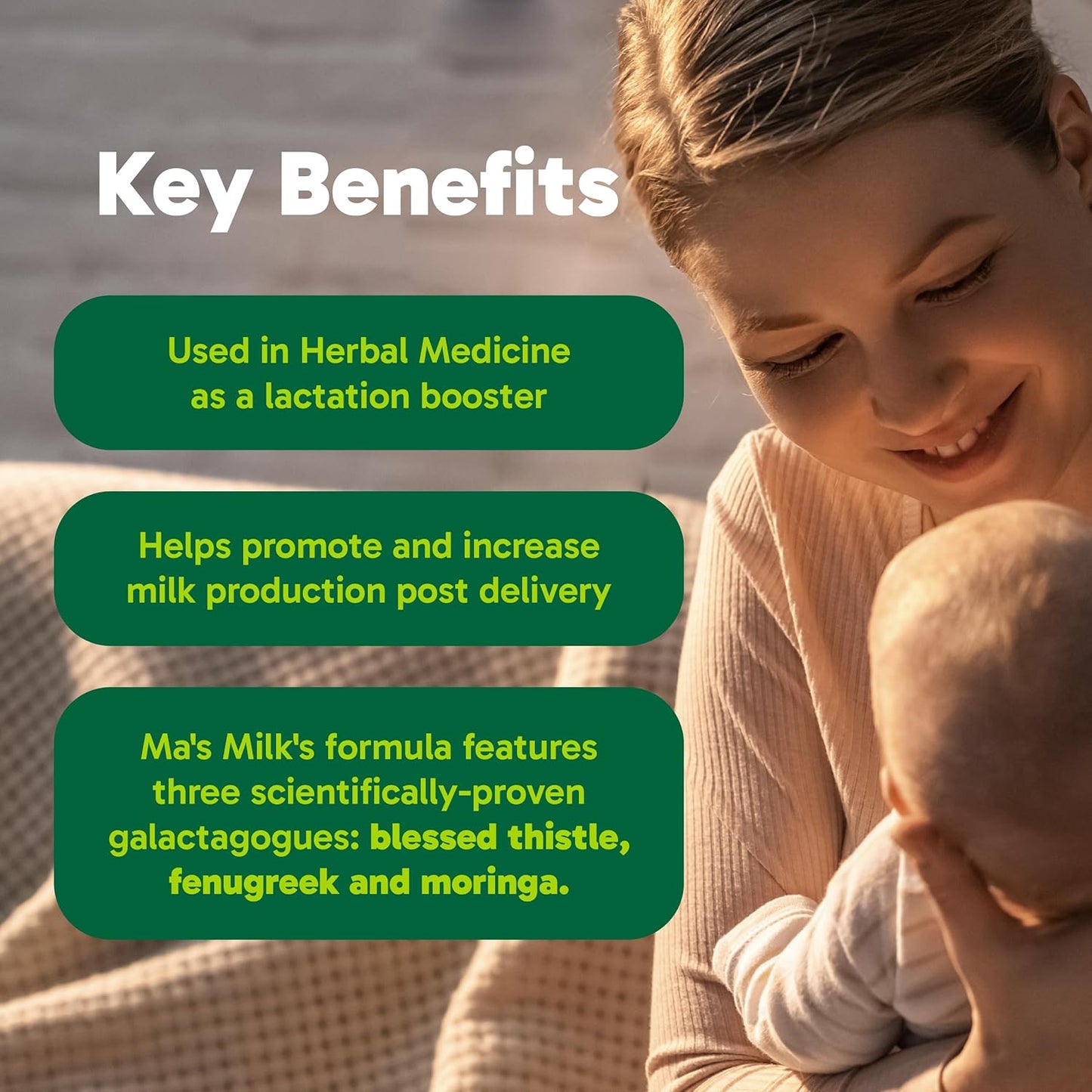 Organika 加拿大制造的 Ma's Milk - 支持母乳分泌 - 含有圣蓟、胡芦巴和辣木 - 120 粒素食胶囊