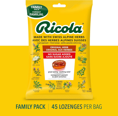 Ricola Mountain Herb No Sugar Added Cough Drops