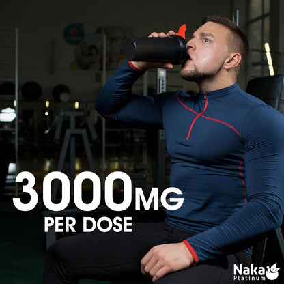 Naka Platinum Creatine 100% Pure Micronized Powder, 3000mg Per Dose, Faster Absorption - Supplement for Muscle Growth, Increased Strength, Enhanced Energy and Improved Athletic/Sports Performance, Made in Canada (200 vcaps)