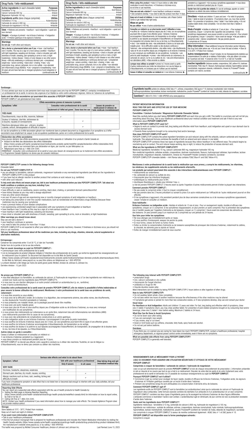 Pepcid Complete 薄荷咀嚼片，50 片