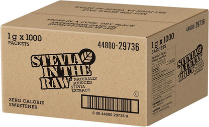 Stevia In The Raw - 1000 Sachets - Zero-Calorie Natural Sweetener - Diabetic-Friendly, Gluten-Free, Kosher, Vegan - Ideal for Iced and Hot Coffee, Tea and Smoothies