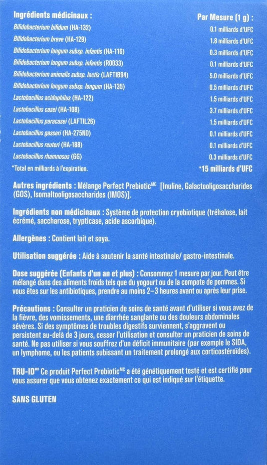Progressive Perfect Probiotic for Kids, Powder Supplement, 15 Billion Active Cells, 45g,(Package May Vary)
