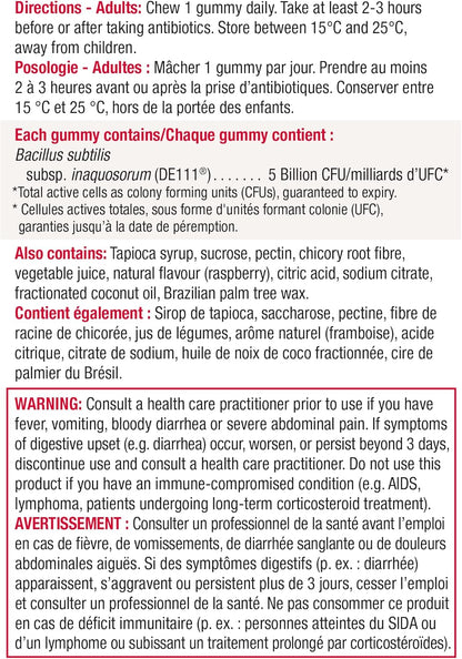 Jamieson 強效益生菌軟糖，含 50 億活性細胞，莓果味，改善消化系統健康，支持健康的微生物群，不含人工色素、香精或防腐劑，30 粒