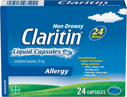 开瑞坦液体胶囊过敏药，速效24小时不瞌睡缓解，10毫克，24粒胶囊