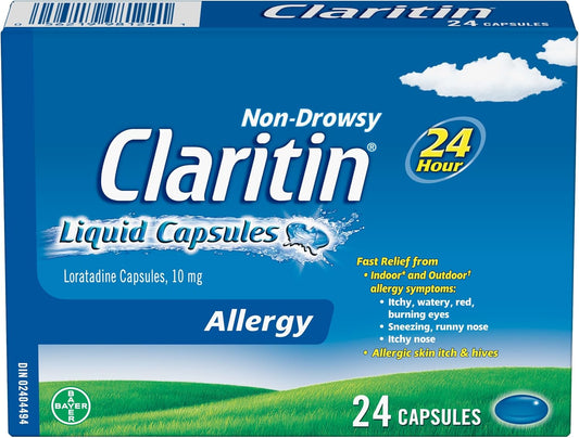 开瑞坦液体胶囊过敏药，速效24小时不瞌睡缓解，10毫克，24粒胶囊