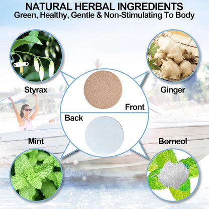 晕车贴 - 缓解头晕、眩晕和恶心 - 适用于游轮、汽车、游船和飞机旅行的晕车贴，36 片装耳后晕车贴，适用于成人和儿童