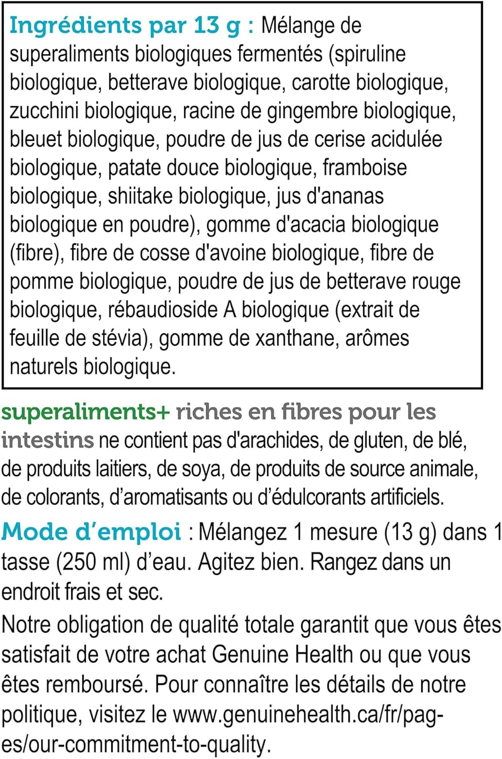 Genuine Health High Fibre Gut Superfood – Organic Fruit & Vegetables Powder, Natural Fibre Supplement - Vegan, Gluten-Free, USDA Organic, Non-GMO – Summer Berry, 21 Servings