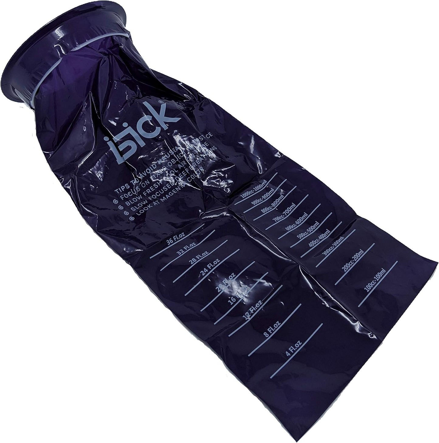 iSick 一次性呕吐袋 1000ml，24个装，深紫色，优质医用级，孕吐、儿童、出租车司机、汽车晕车，便携，不脏乱