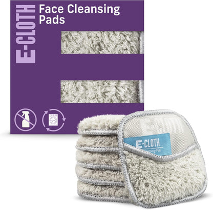 E-Cloth 洁面棉，6 片优质超细纤维卸妆棉，适用于卸除彩妆、粉底、睫毛膏、口红，100 次清洗承诺