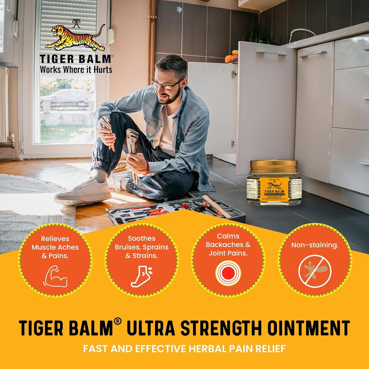 虎標萬金油止痛膏，特強 50 克 – 專業裝 – 超強效塗抹 – 緩解手部關節炎