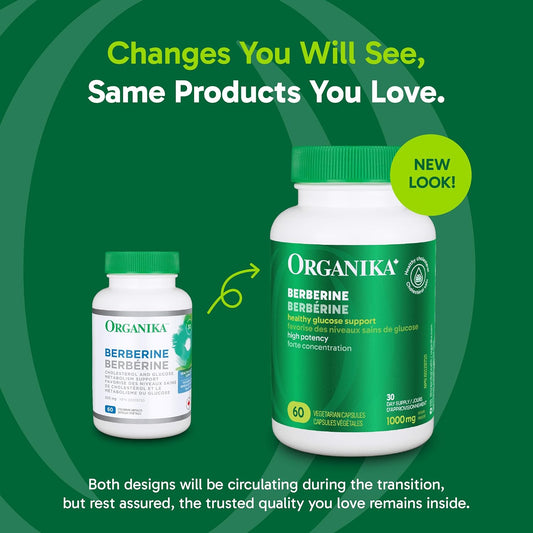 Organika Berberine - High Potency, Cholesterol and Glucose Metabolism Support, Helps Maintain Cardiovascular Health - 60vcaps