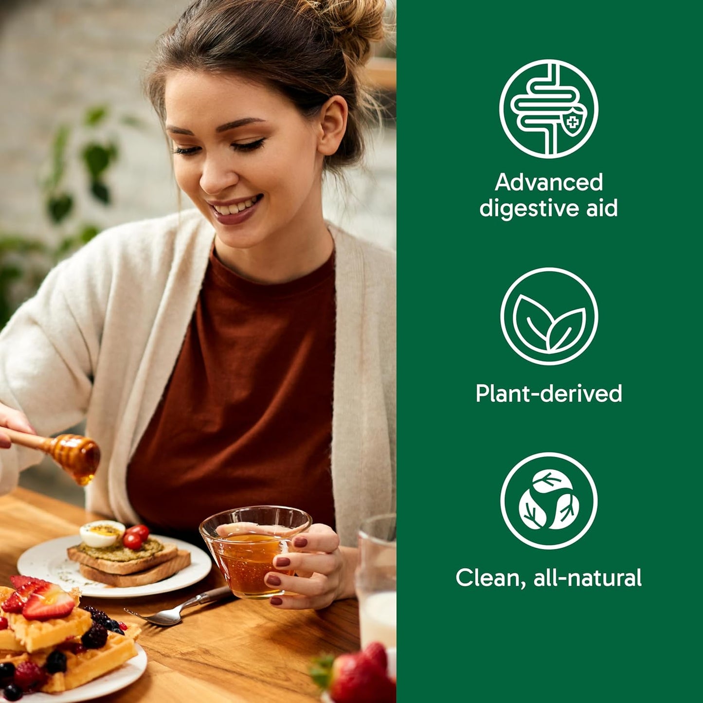 Organika 全譜植物酵素 - 幫助分解碳水化合物、脂肪、蛋白質、乳製品 - 60 粒素食膠囊