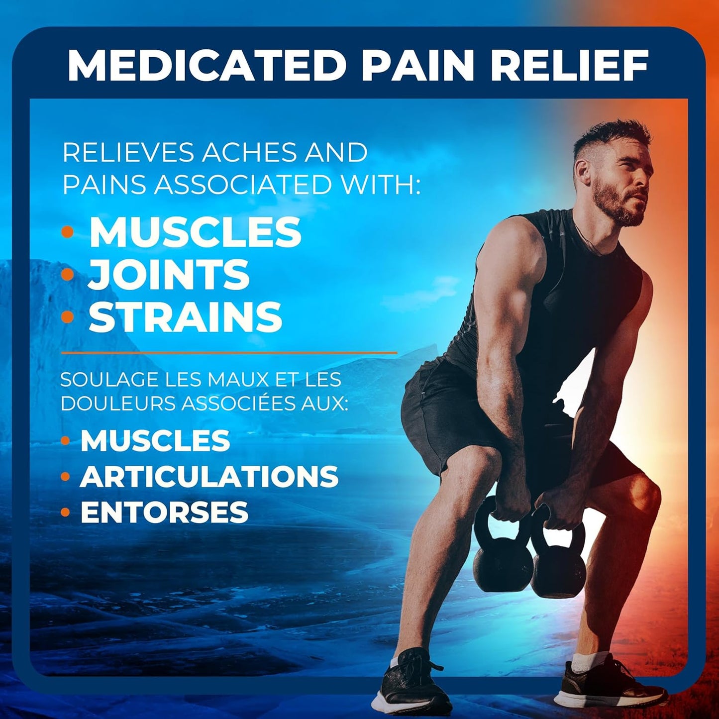 冰热药用止痛贴，缓解肌肉和关节疼痛，适用于简单的背痛、腰痛、关节炎、拉伤和扭伤，不含非甾体抗炎药，薄荷醇含量为 5%，5 片