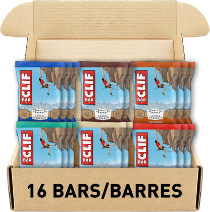 ClIF BAR，多种包装，独立包装，6 种不同口味，格兰诺拉麦片棒，高蛋白，含 70% 有机成分，68 克（16 包）