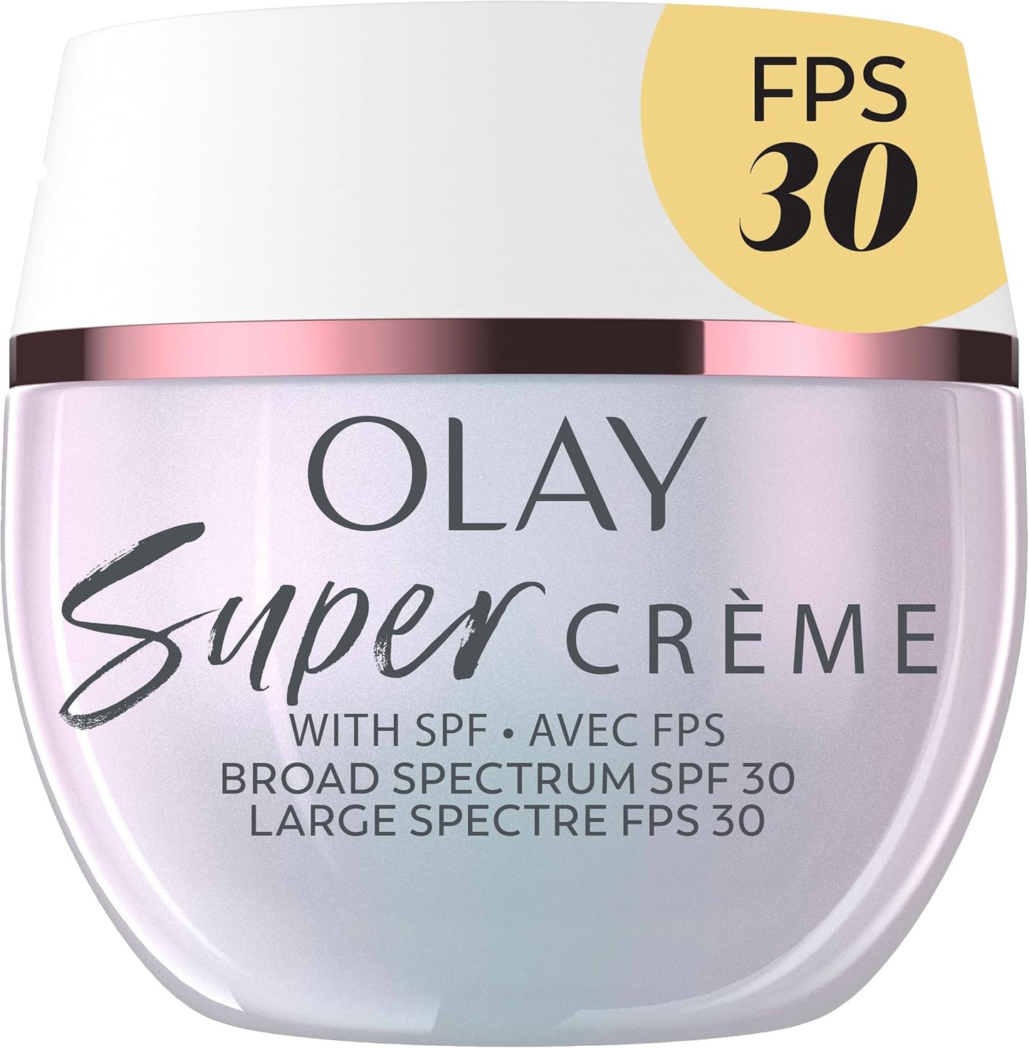 Olay Super Cream with Sunscreen SPF 30, Ultra Lightweight Face Moisturizer with Vitamin C, Hyaluronic Acid, Niacinamide, Vitamin E, and Collagen Peptide, 50 mL