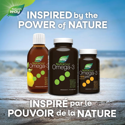 Nature's Way NutraSea Omega 3 Liquid Gels Supplement with Fish Oil – Fresh Mint Flavour – Heart & Brain Support for Adults and Kids Ages 6+ – EPA & DHA, 150 Softgels