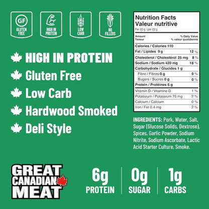 Mild Pepperoni Sticks Box 18 x 22g Caddy by Great Canadian Meat, Meat Snacks, Meat Sticks For Carnivores. Perfect For Snacking, Gluten Free, High In Protein