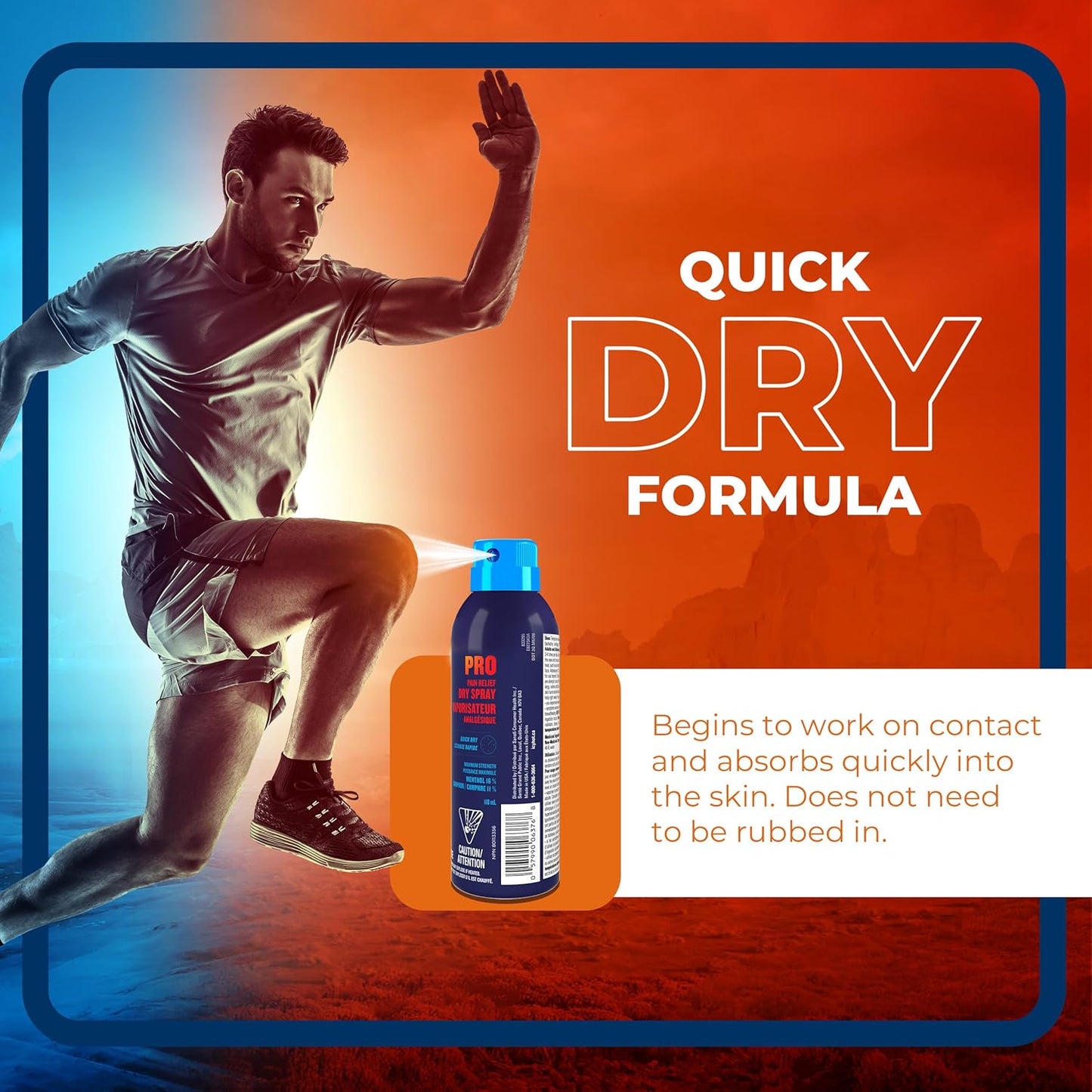 Icy Hot Pro 止痛喷雾，速效干性喷雾，适用于缓解关节炎、单纯背痛、拉伤和扭伤引起的肌肉和关节轻微疼痛，薄荷醇 16%，樟脑 11%，118 毫升