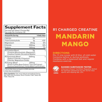 Rule 1 Charged Creatine 30 serv Mandarin Mango - 240 g