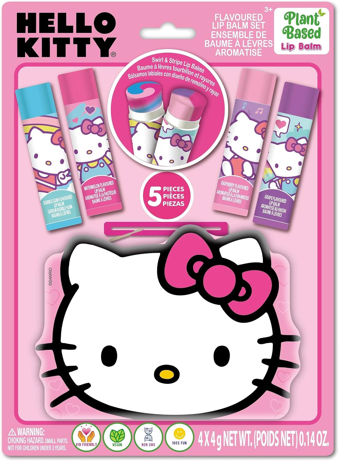 Townley Girl Barbie 4 Pack Swirl Lip Balm with Shaped Tin