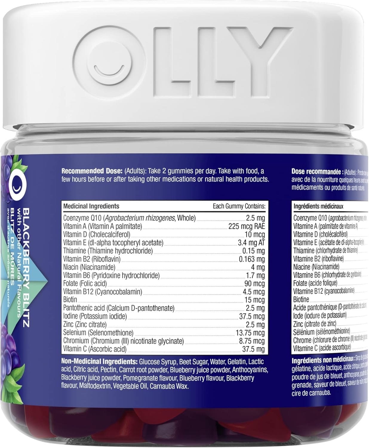 OLLY 每日能量软糖补充剂 100% 无咖啡因能量维生素和男士多种能量软糖补充剂