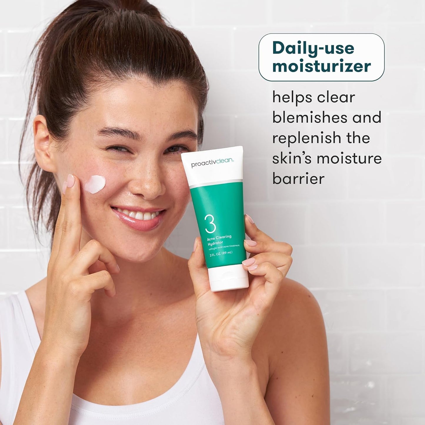 Proactiv 清洁祛痘保湿霜 - 温和日常面部保湿霜，男女适用 - 水杨酸祛痘霜，含透明质酸和维生素 E，3 盎司