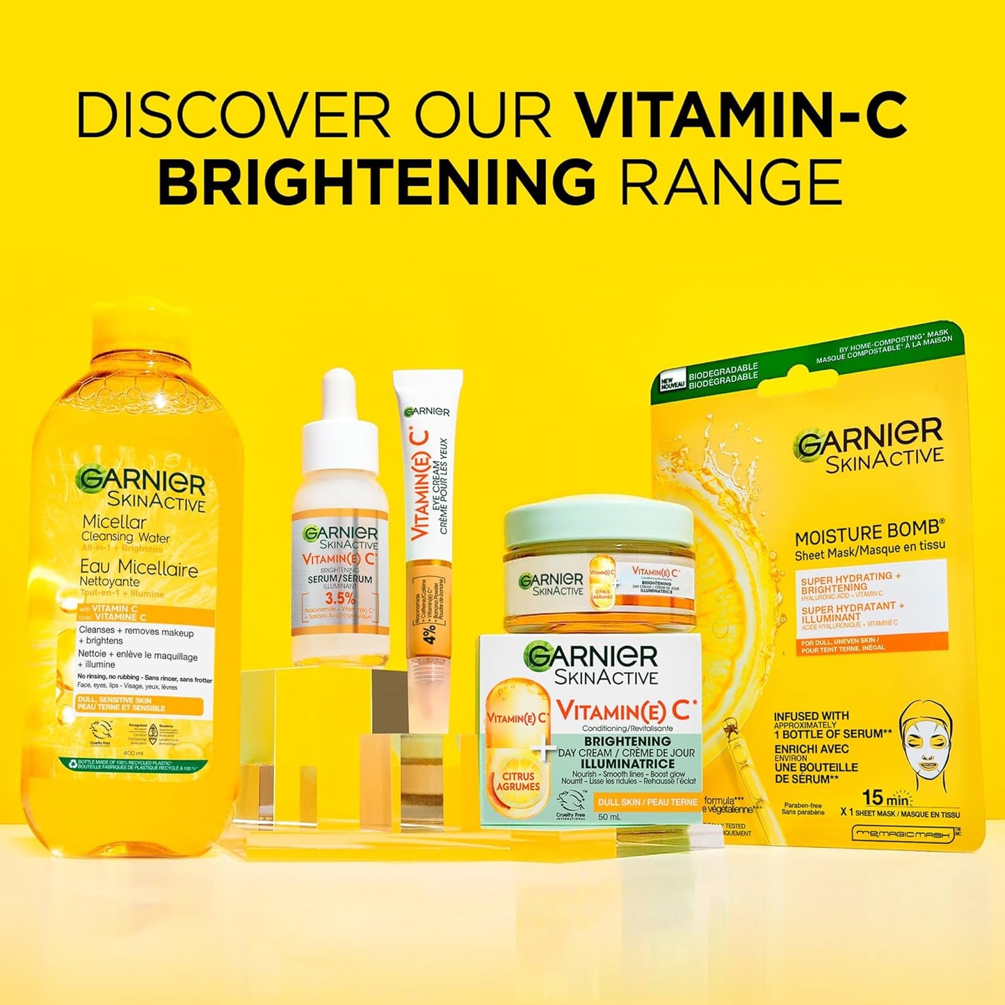 Garnier Vitamin C Moisturizing Brightening Day Cream with Super Citrus, Nourishes, Boosts Glow and Smooths Lines, for Brighter and Healthier Looking Skin, 50ml